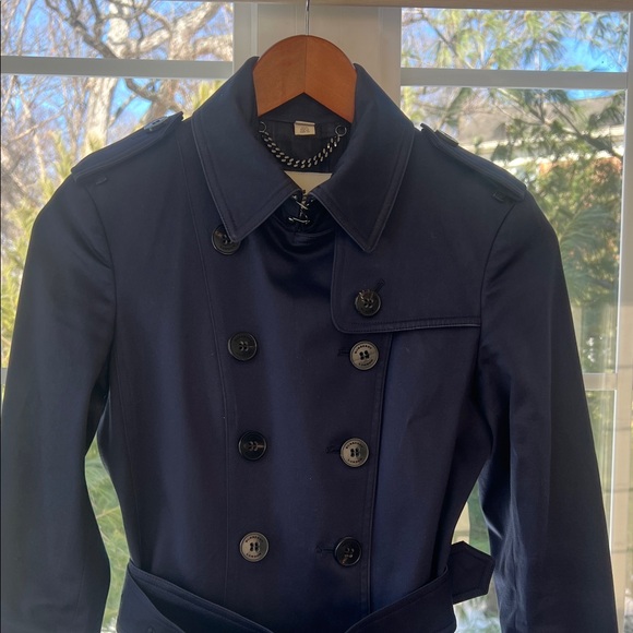 Burberry Navy  Blue Trench Coat - Picture 3 of 11